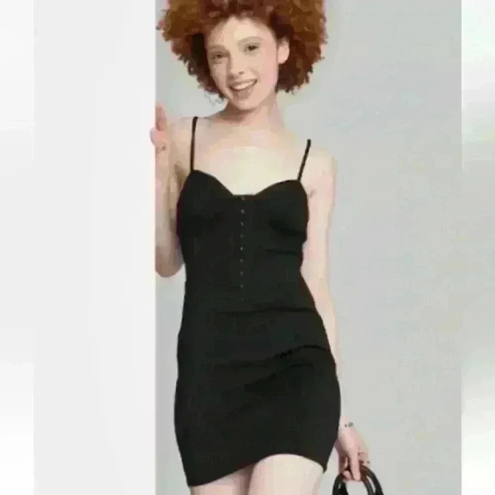 Wild Fable Black Corset Top Bodycon Dress Medium NWT